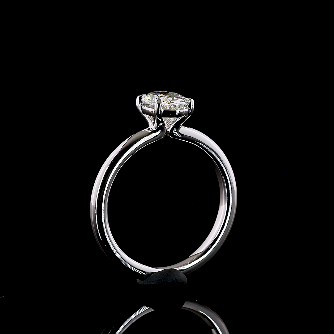 1.02 CT Oval Lab Grown Diamond Solitaire Ring Sz. 6.5 (E Color and VS1 Clarity)