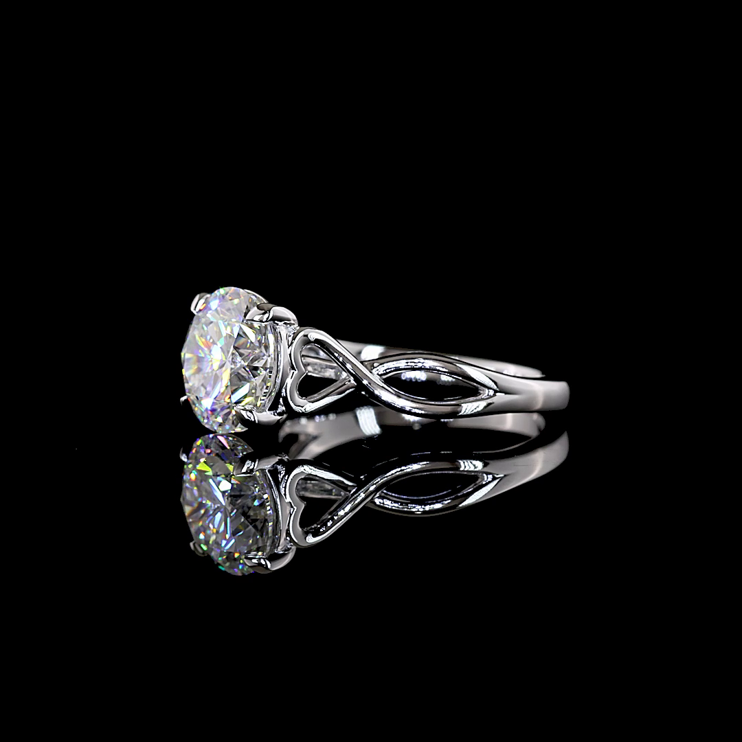 2.52 CT Round Lab Grown Diamond Solitaire Ring Sz. 6 (F Color and VS1 Clarity)