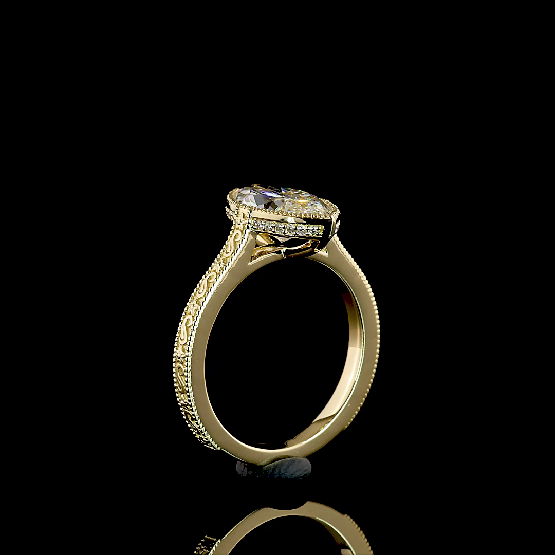 2.37 CTTW Marquise Lab Grown Diamond Hidden Halo Ring Sz. 6.5 (E Color and VS1 Clarity)