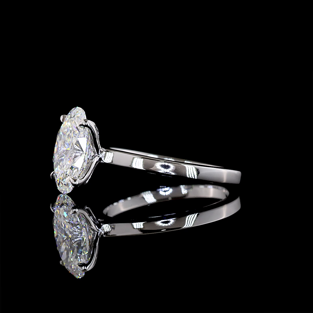 2.56 CT Oval Lab Grown Diamond Solitaire Ring Sz. 6.5 (E Color and VS1 Clarity)