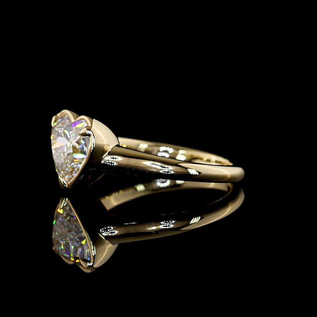 2.54 CT Heart Lab Grown Diamond Solitaire Ring Sz. 6.5 (E Color and VS1 Clarity)