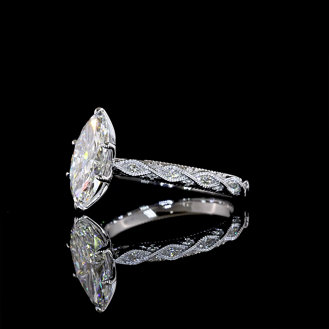 2.31 CTTW Marquise Lab Grown Diamond Special Ring Sz. 6 (F Color and VS1 Clarity)