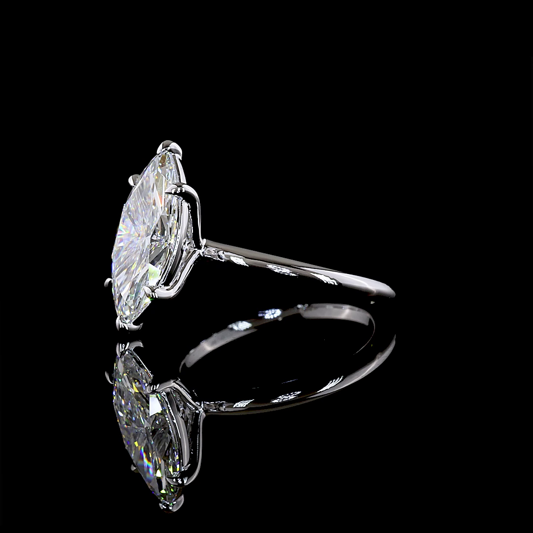 3.18 CT Marquise Lab Grown Diamond Solitaire Ring Sz. 7 (F Color and VS1 Clarity)