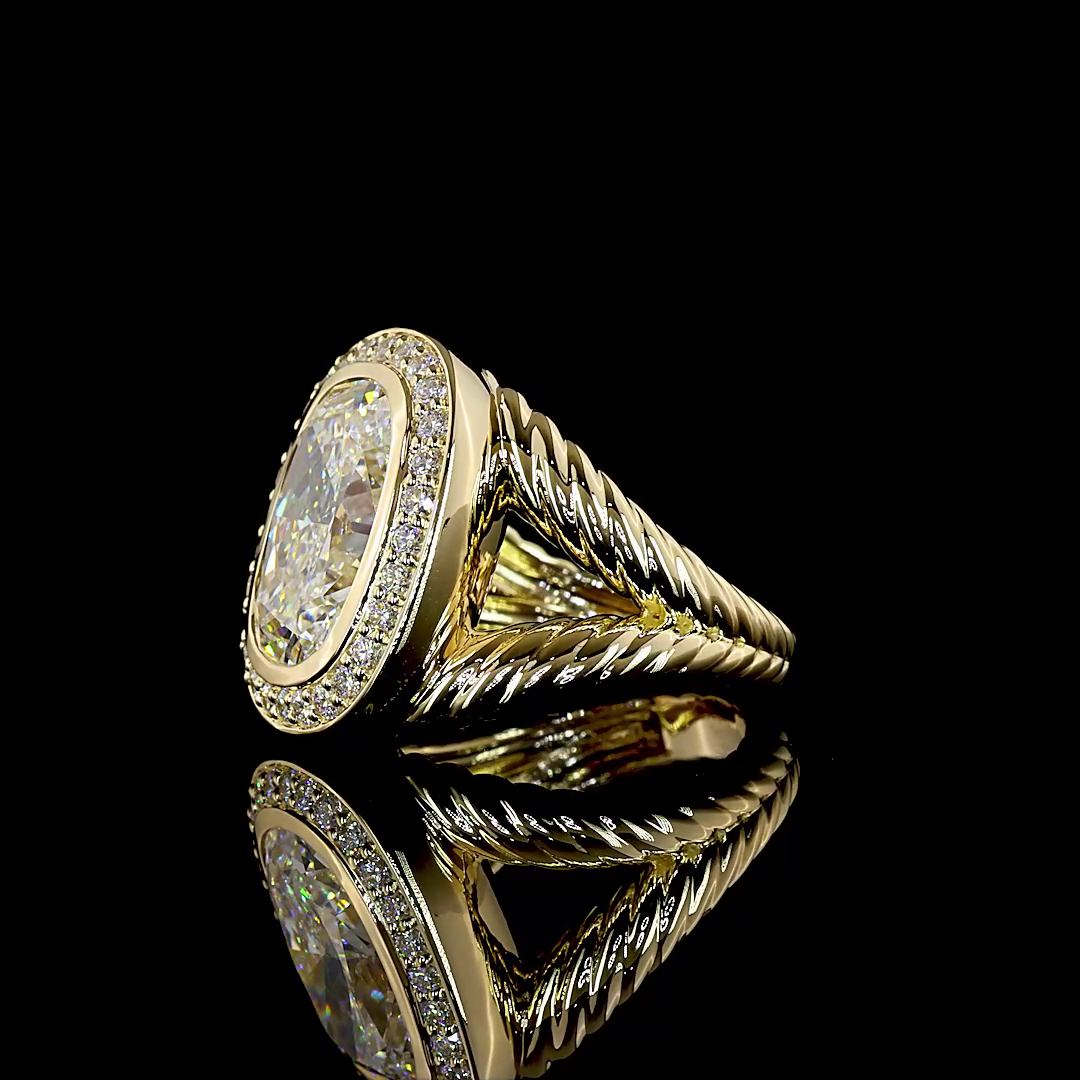7.67 CTTW Cushion Brilliant Lab Grown Diamond 55 Ring Sz. 6.5 (F Color and VS1 Clarity)