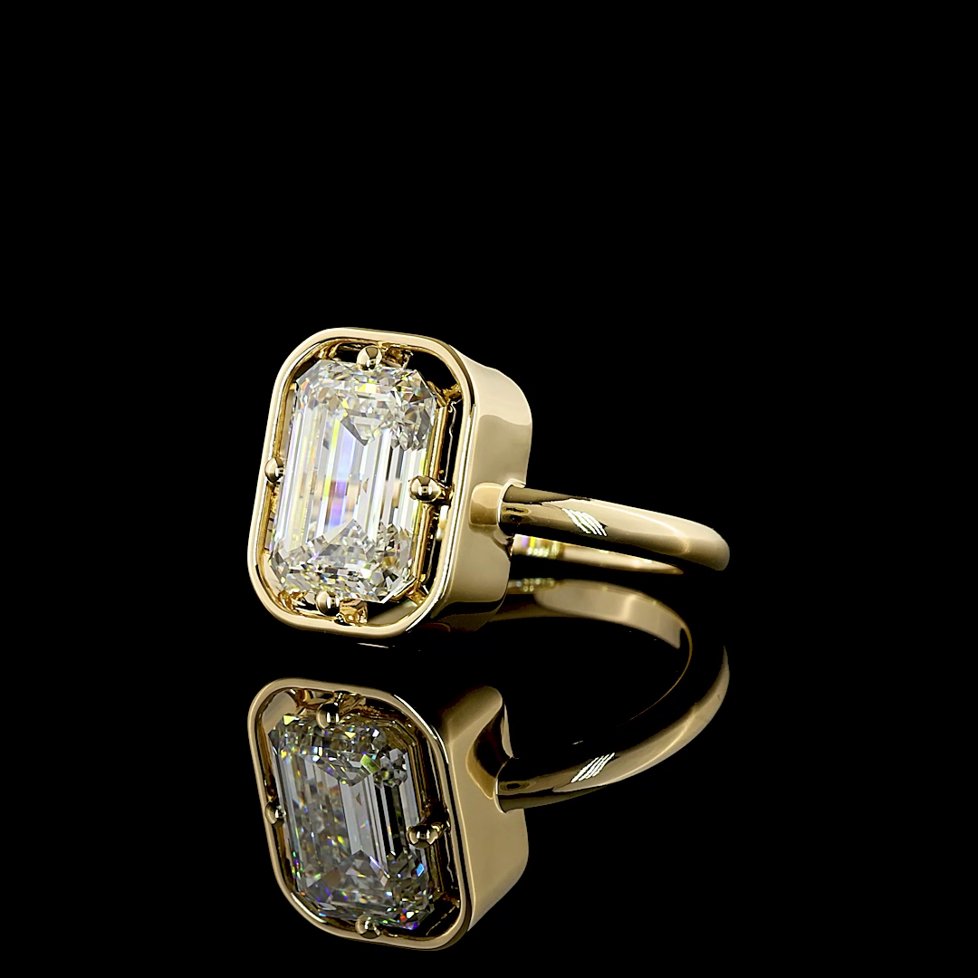 2.54 CT Emerald Lab Grown Diamond Solitaire Ring Sz. 6 (F Color and VS1 Clarity)