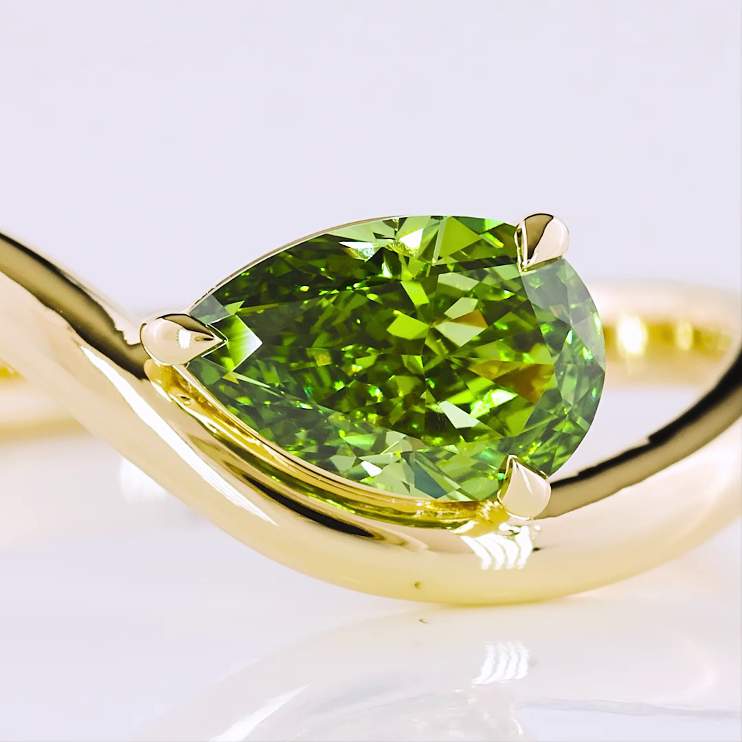 0.74 CT Pear Lab Grown Diamond Solitaire Ring Sz. 6.5 (E Color and VS1 Clarity)