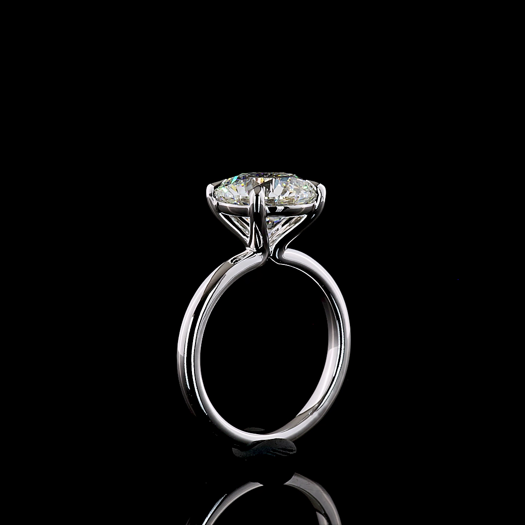 4.03 CT Round Lab Grown Diamond Solitaire Ring Sz. 6.5 (F Color and VVS2 Clarity)