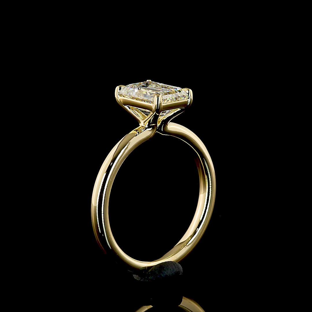 2.00 CT Emerald Lab Grown Diamond Solitaire Ring Sz. 6.5 (E Color and VVS1 Clarity)