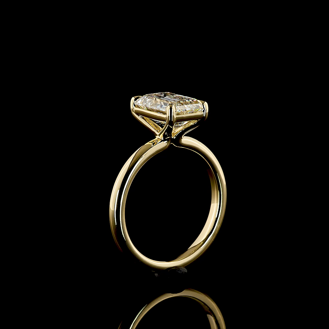 3.02 CT Emerald Lab Grown Diamond Solitaire Ring Sz. 6.5 (E Color and VVS2 Clarity)