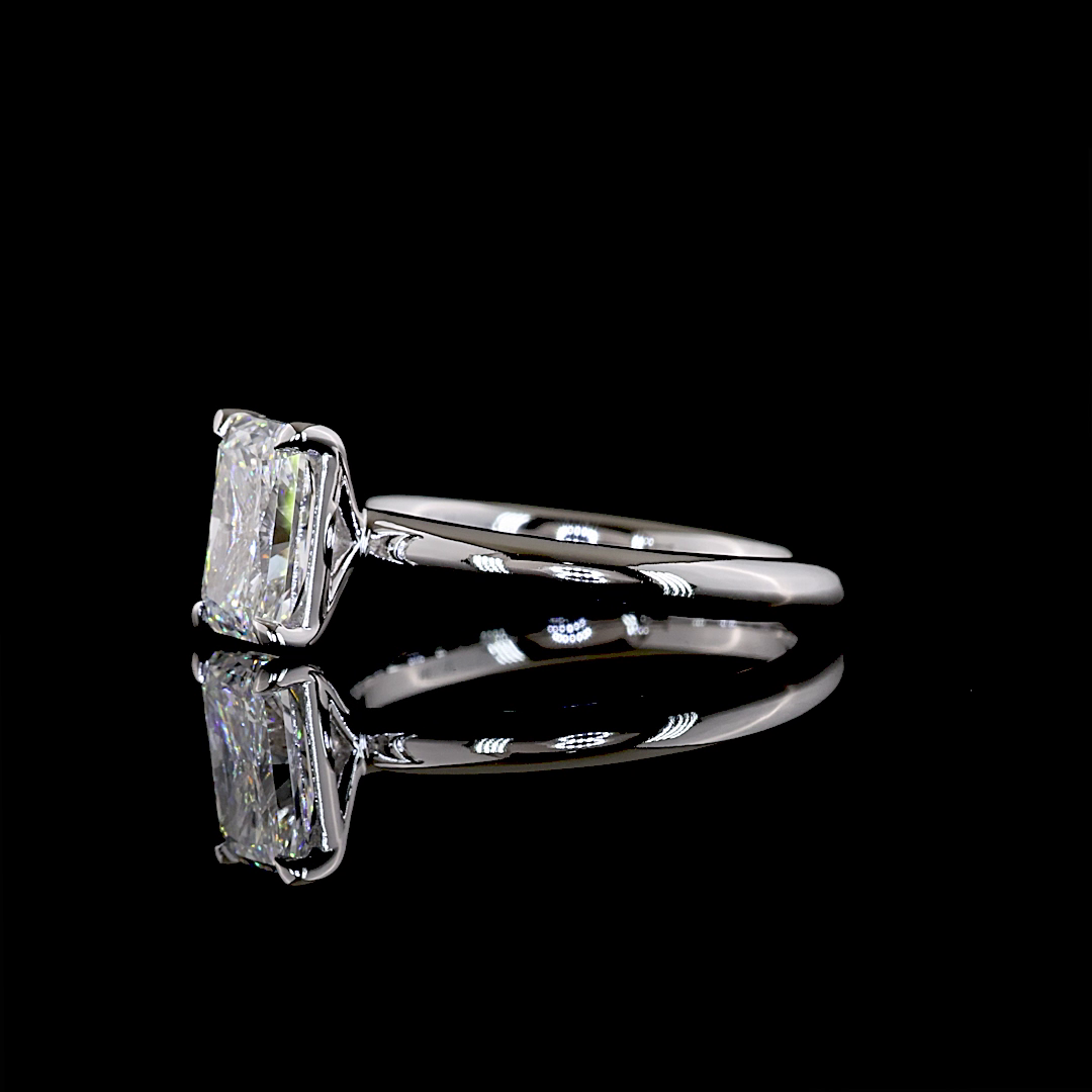 1.56 CT Radiant Lab Grown Diamond Solitaire Ring Sz. 6.5 (E Color and VVS1 Clarity)