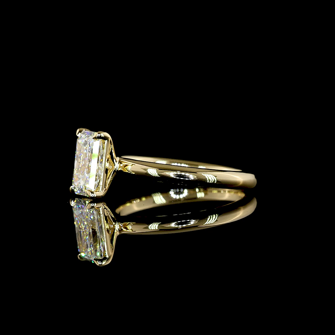 1.53 CT Radiant Lab Grown Diamond Solitaire Ring Sz. 6.5 (E Color and VVS2 Clarity)