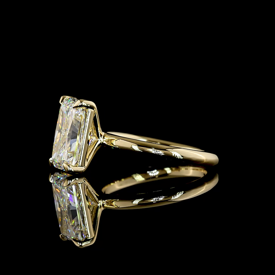 4.09 CT Radiant Lab Grown Diamond Solitaire Ring Sz. 6.5 (E Color and VS1 Clarity)