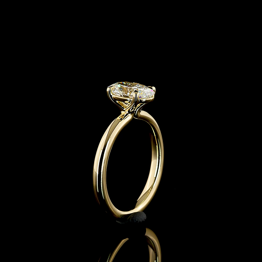 1.51 CT Oval Lab Grown Diamond Solitaire Ring Sz. 6.5 (E Color and VVS2 Clarity)