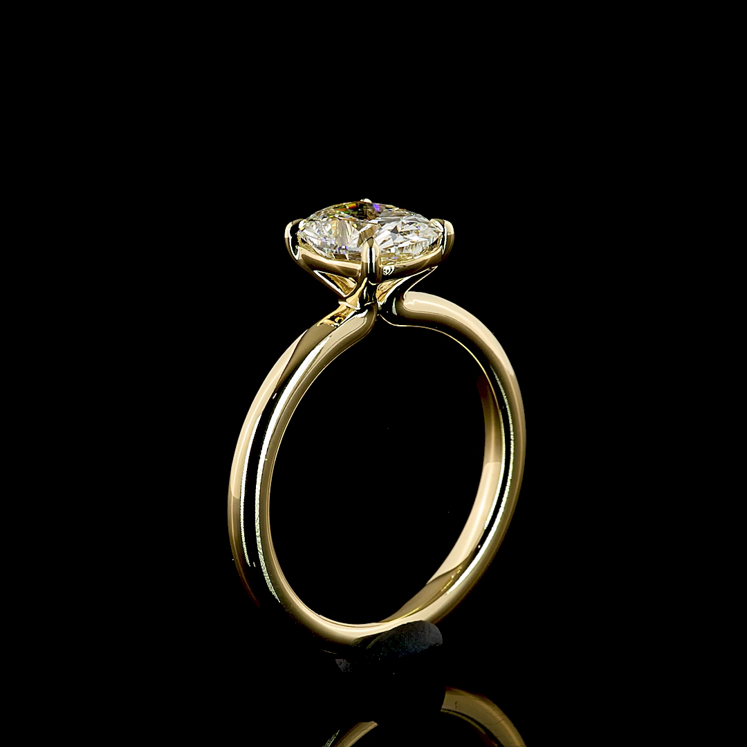 1.55 CT Cushion Brilliant Lab Grown Diamond Solitaire Ring Sz. 6.5 (D Color and VVS2 Clarity)