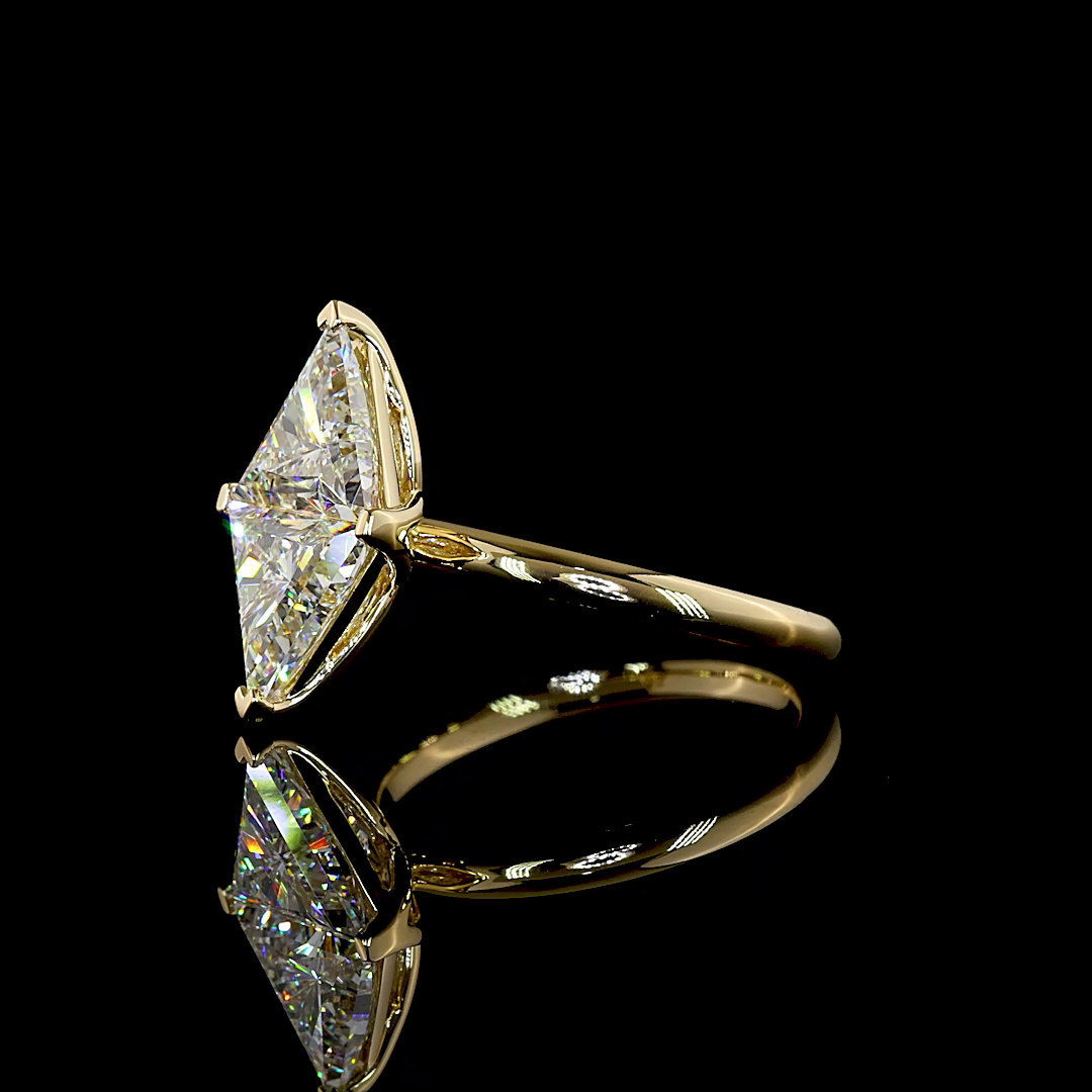 3.07 CTTW Triangle Lab Grown Diamond Toi et Moi Ring Sz. 7 (F Color and VS1 Clarity)