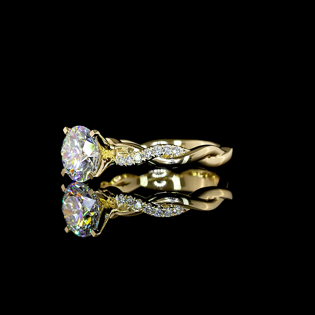 1.63 CTTW Round Lab Grown Diamond Solitaire Diamond Shank Ring Sz. 5.5 (D Color and VS1 Clarity)