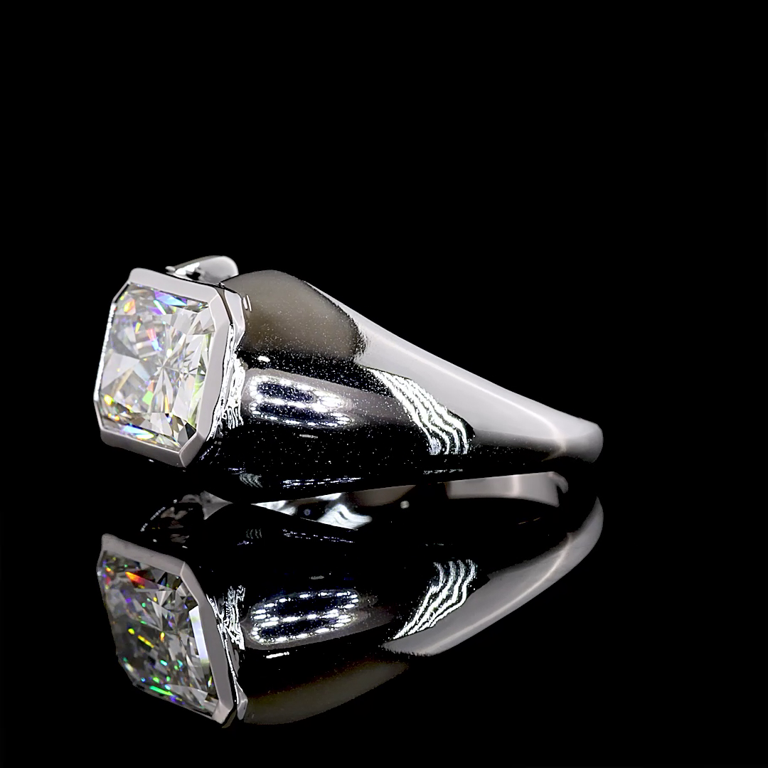 3.60 CT Radiant Lab Grown Diamond Solitaire Ring Sz. 8 (F Color and VVS2 Clarity)