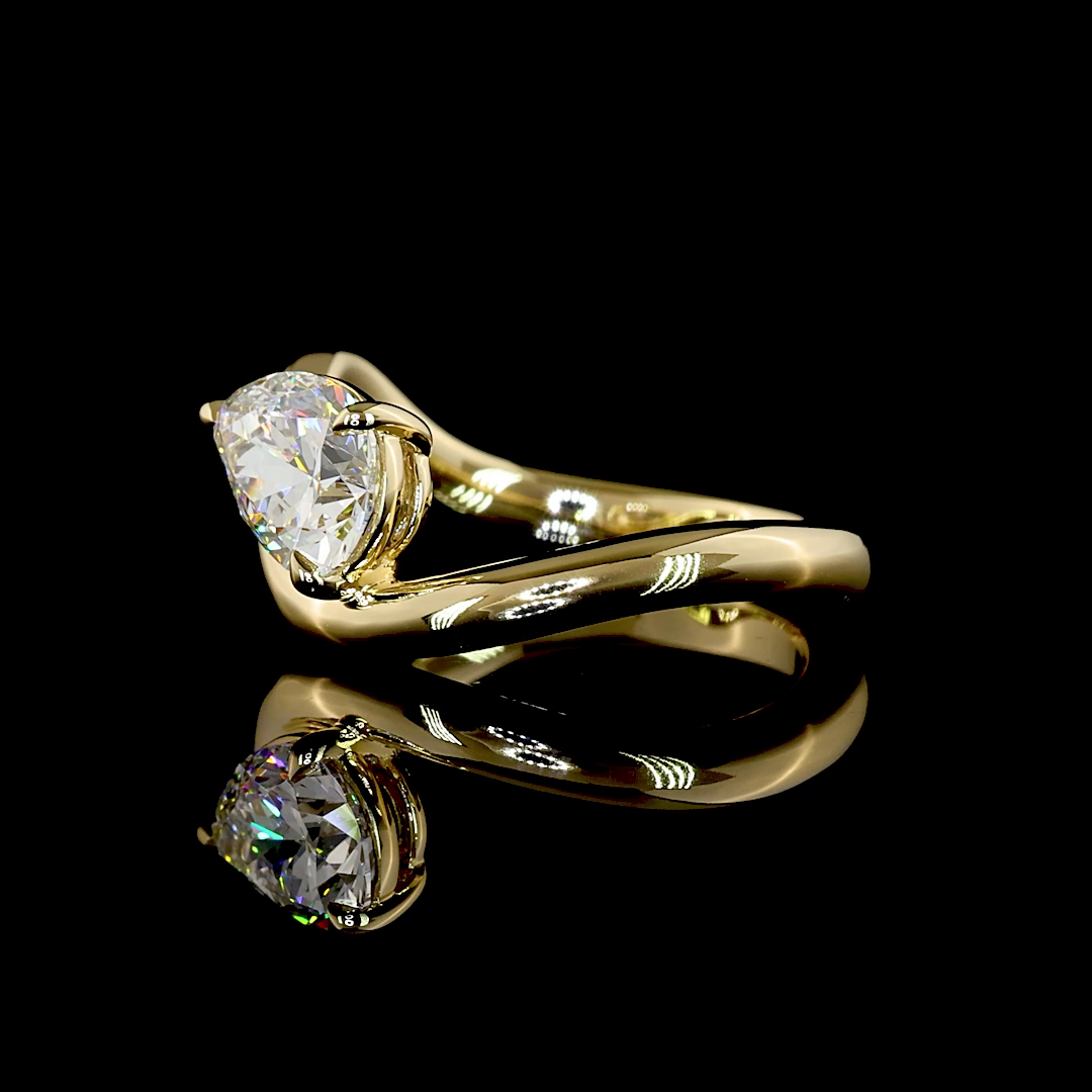 0.76 CT Pear Lab Grown Diamond Solitaire Ring Sz. 2.25 (E Color and VS1 Clarity)
