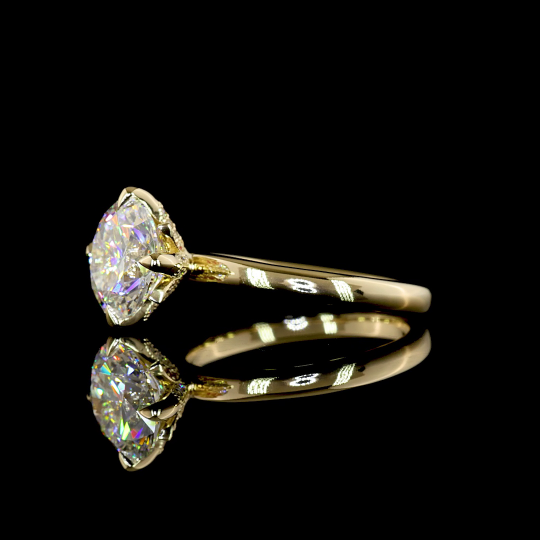 2.60 CTTW Round Lab Grown Diamond Hidden Halo Ring Sz. 6 (F Color and VVS2 Clarity)
