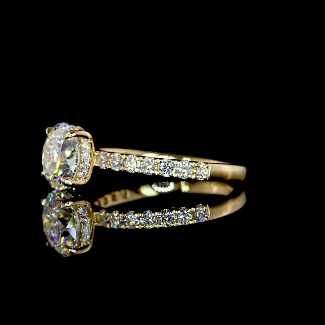 2.47 CTTW Round Lab Grown Diamond Hidden Halo Ring Sz. 6.5 (E Color and VS1 Clarity)