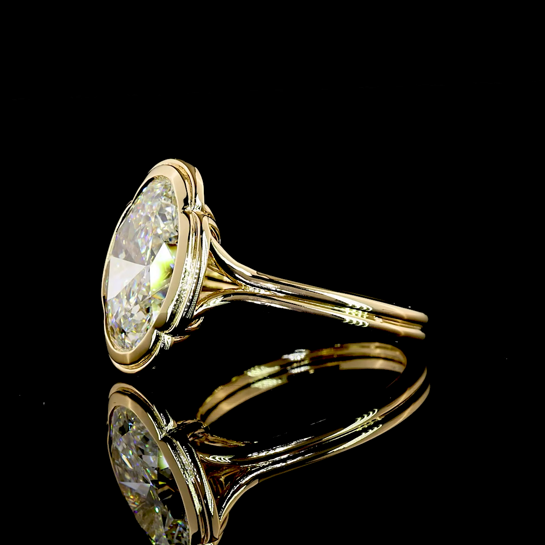 5.10 CT Oval Lab Grown Diamond Solitaire Ring Sz. 6.5 (E Color and VVS2 Clarity)