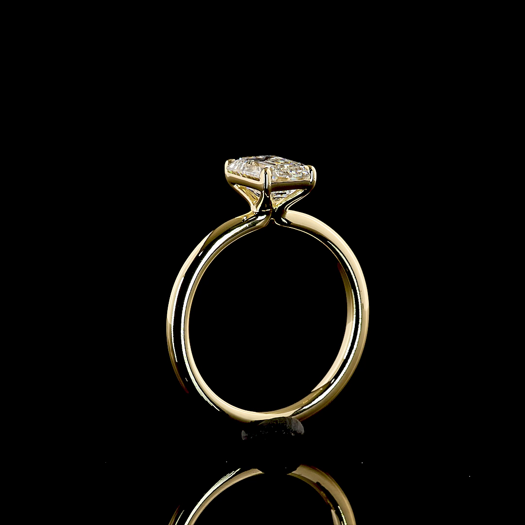 1.41 CT Emerald Lab Grown Diamond Solitaire Ring Sz. 6 (D Color and VVS2 Clarity)