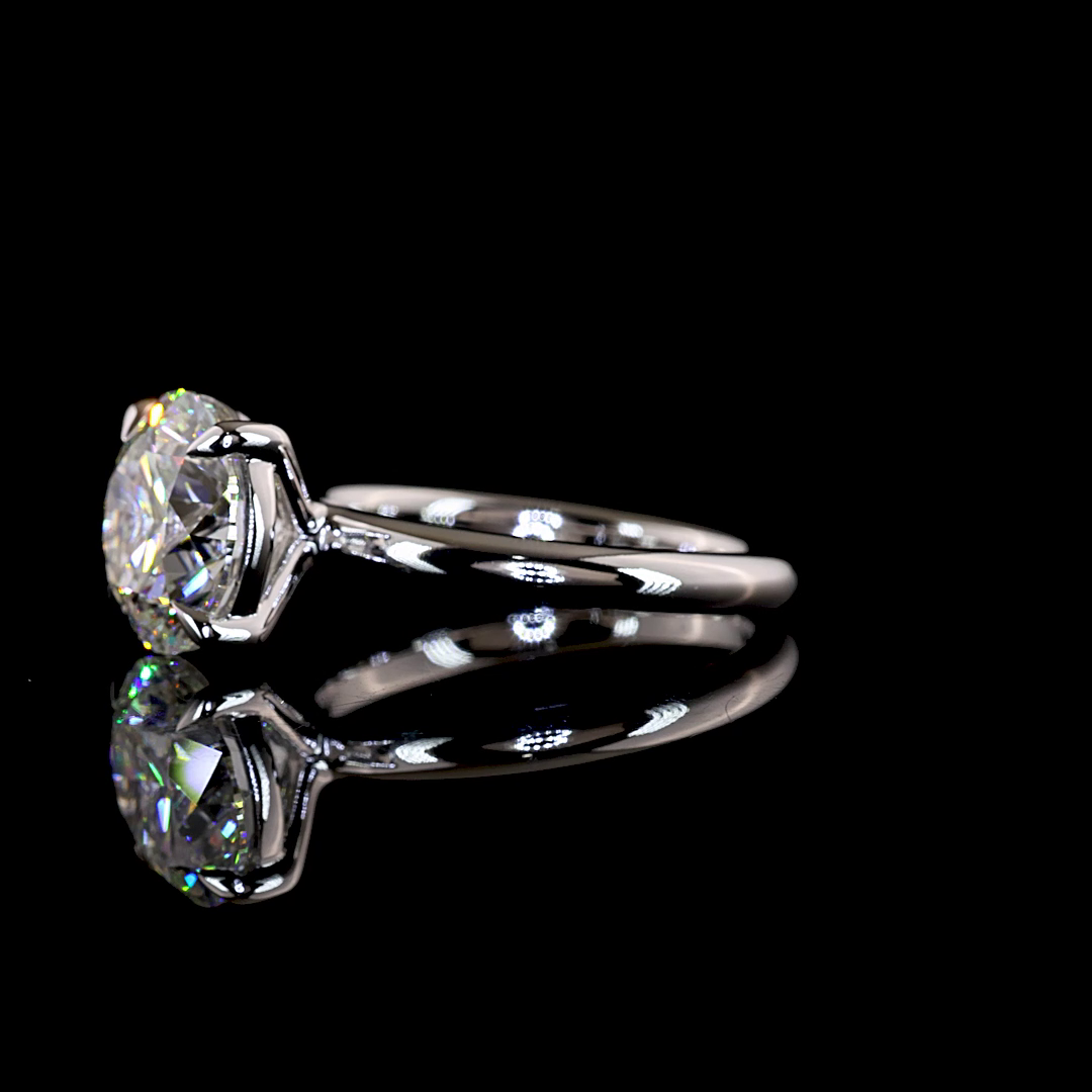 3.61 CT Round Lab Grown Diamond Solitaire Ring Sz. 6.5 (F Color and VVS2 Clarity)