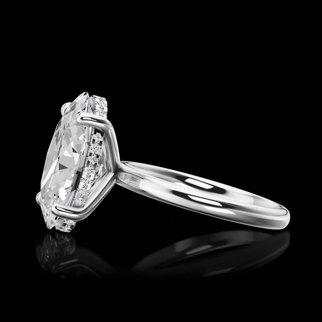 5.88 CTTW Lab Grown Diamond Hidden Halo Ring Sz. 5.75