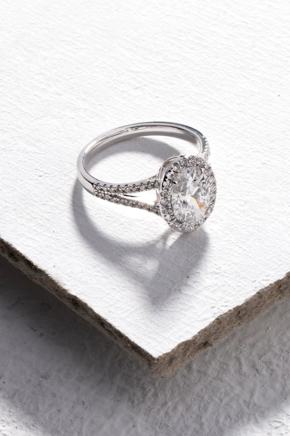 2.09 CTTW Oval Lab Grown Diamond Split Shank Ring Sz. 6.5 (E Color and VS1 Clarity)
