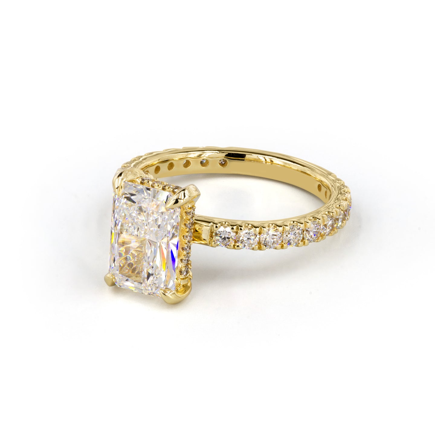 1.43 CTTW Radiant Lab Grown Diamond Hidden Halo Ring Sz. 6.5 (D Color and VVS2 Clarity)