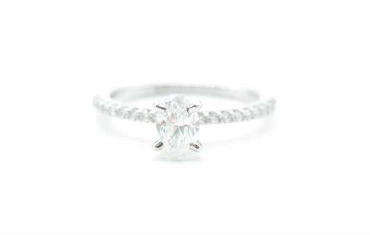 1.40 cttw Diamond Engagement Ring Sz.6.5 14K White Gold