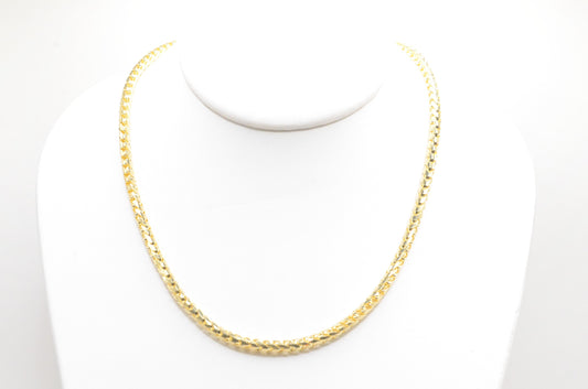 24" Solid Rounded Franco Chain 4mm 14K Yellow Gold