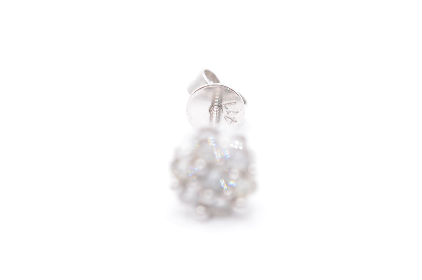 0.15 cttw Micro Diamond Flower Studs 10K White Gold