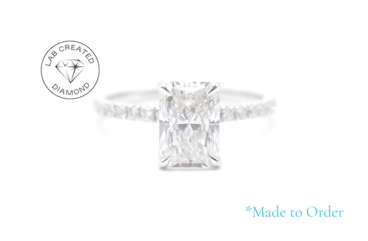 Made to Order 2ct Radiant Lab-Grown Diamond Engagement Ring 14K White Gold