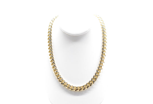 20" 1.55 cttw Solid Miami Cuban Chain Necklace 14K Yellow Gold