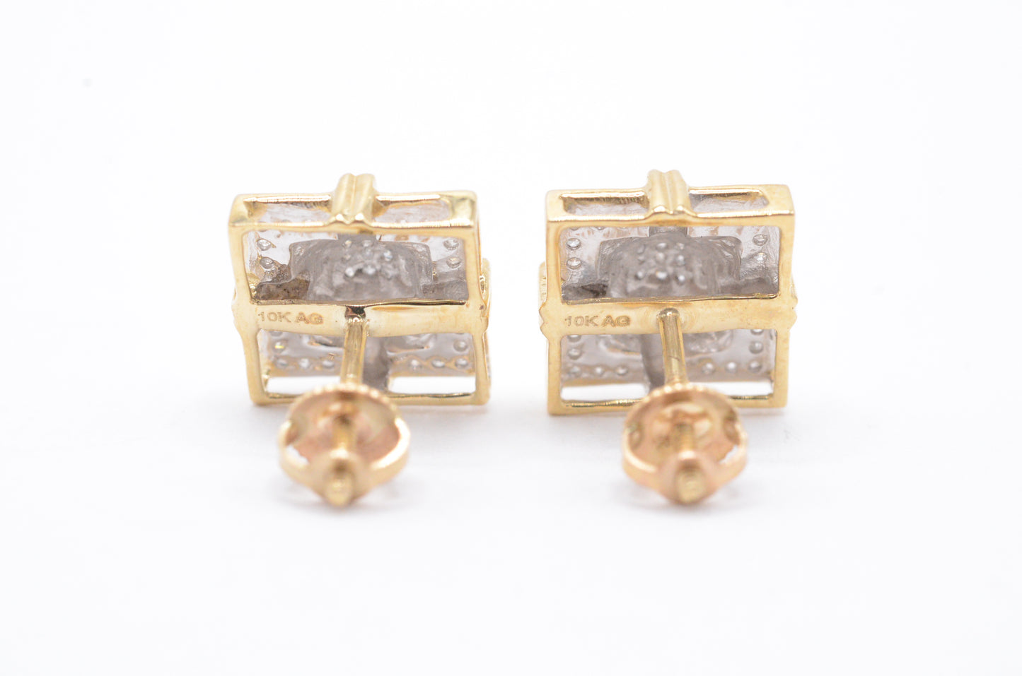 0.15 cttw Diamond Fancy Cluster Earrings 10K Yellow Gold