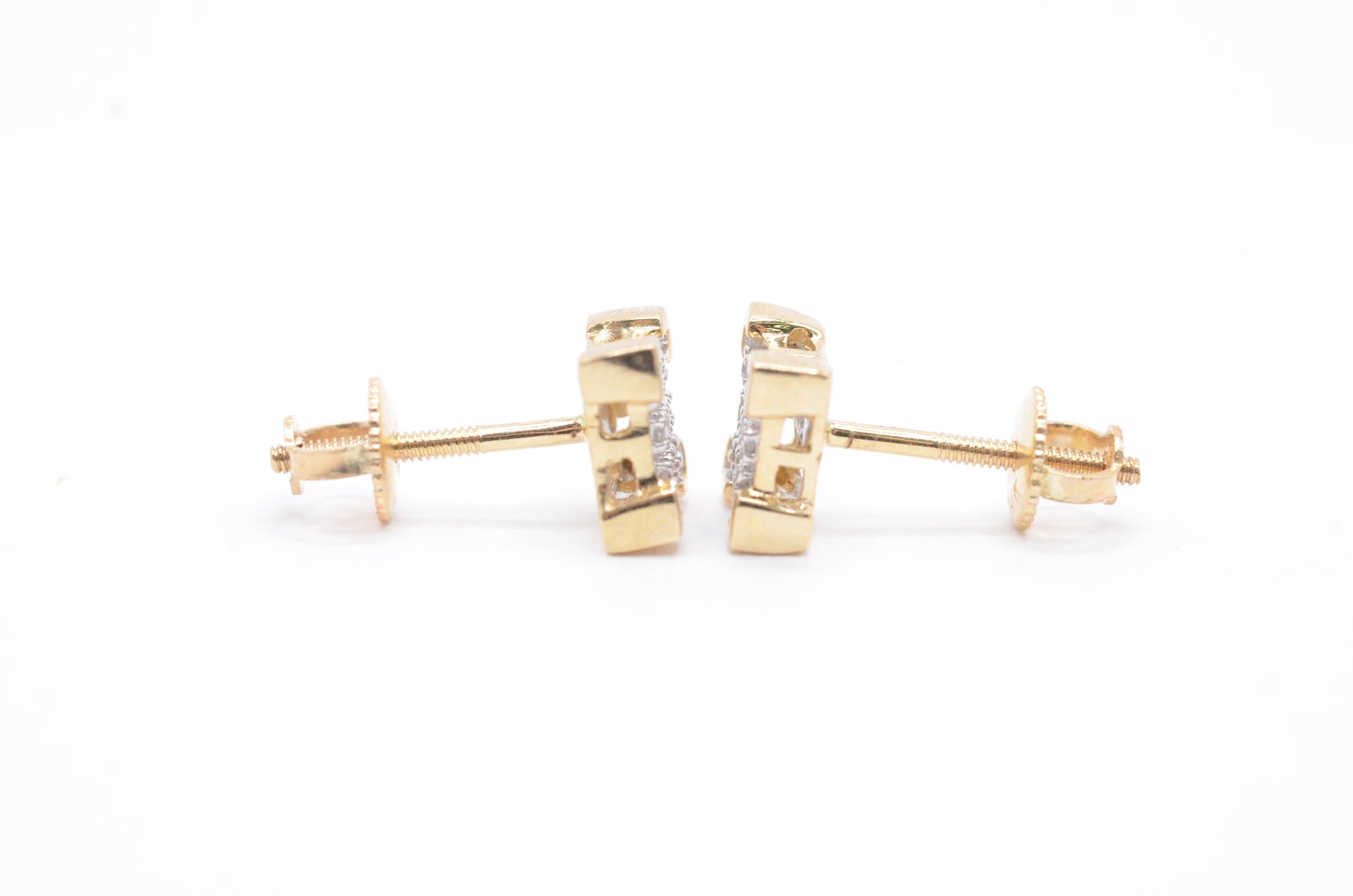 0.05 cttw Diamond "V" Prong Micro Cluster Earrings 10K Yellow Gold Kids earrings