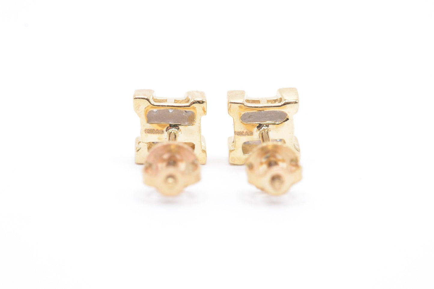 0.05 cttw Diamond "V" Prong Micro Cluster Earrings 10K Yellow Gold