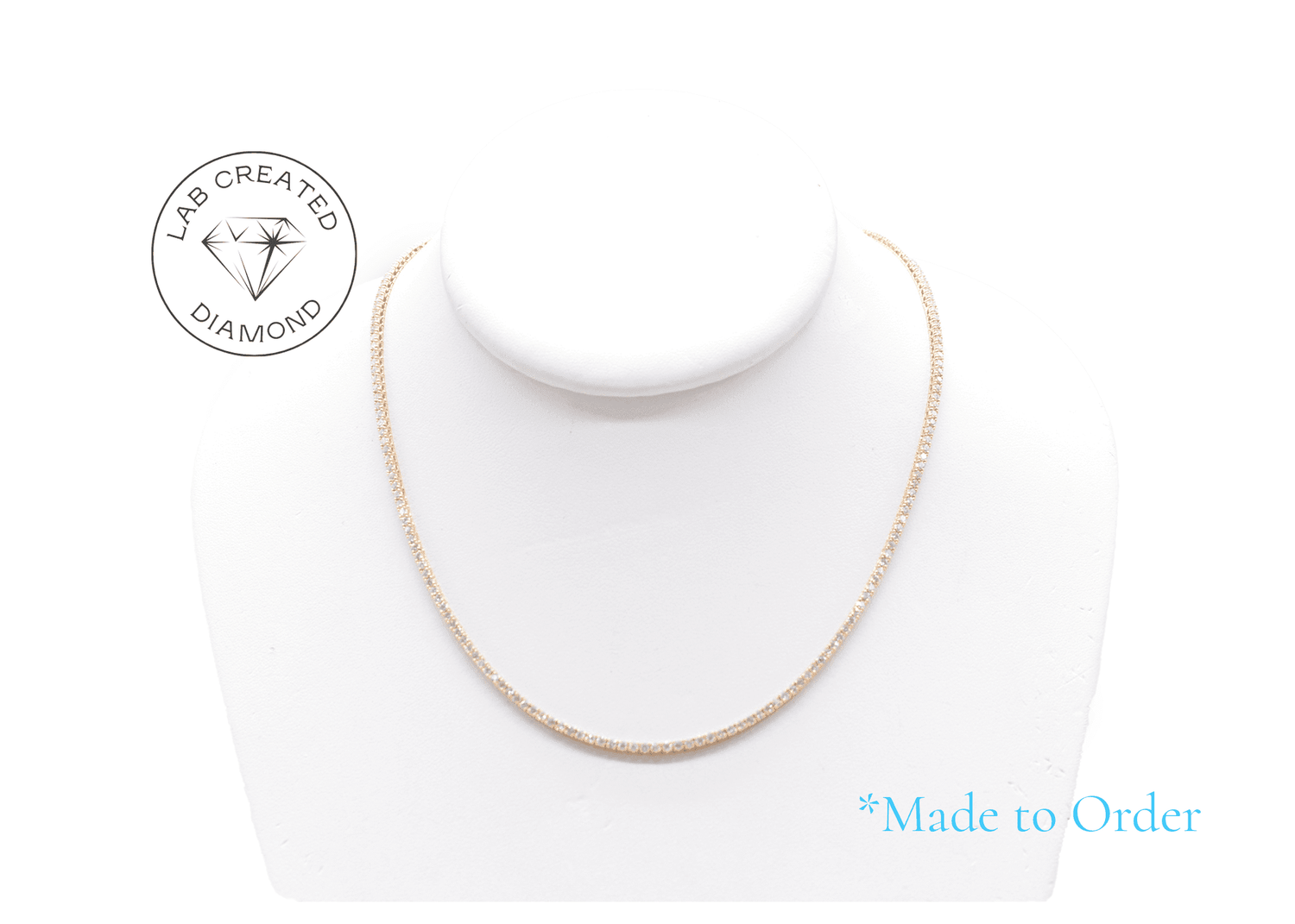Made to Order Lab Grown Diamond Tennis Chain Necklace
