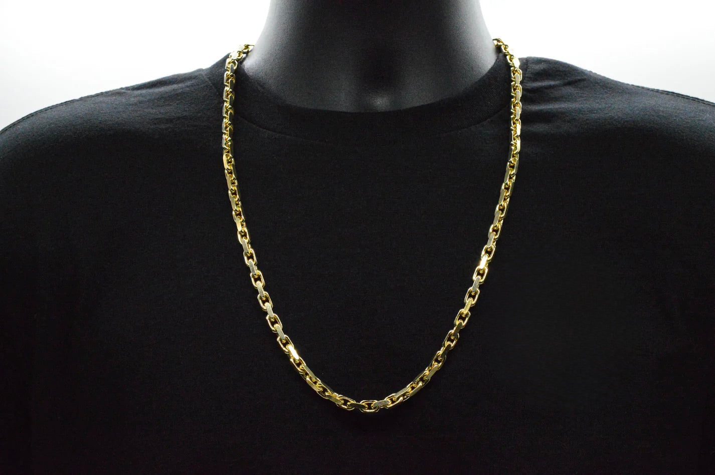 Solid Gold Cable Style Chain Necklaces