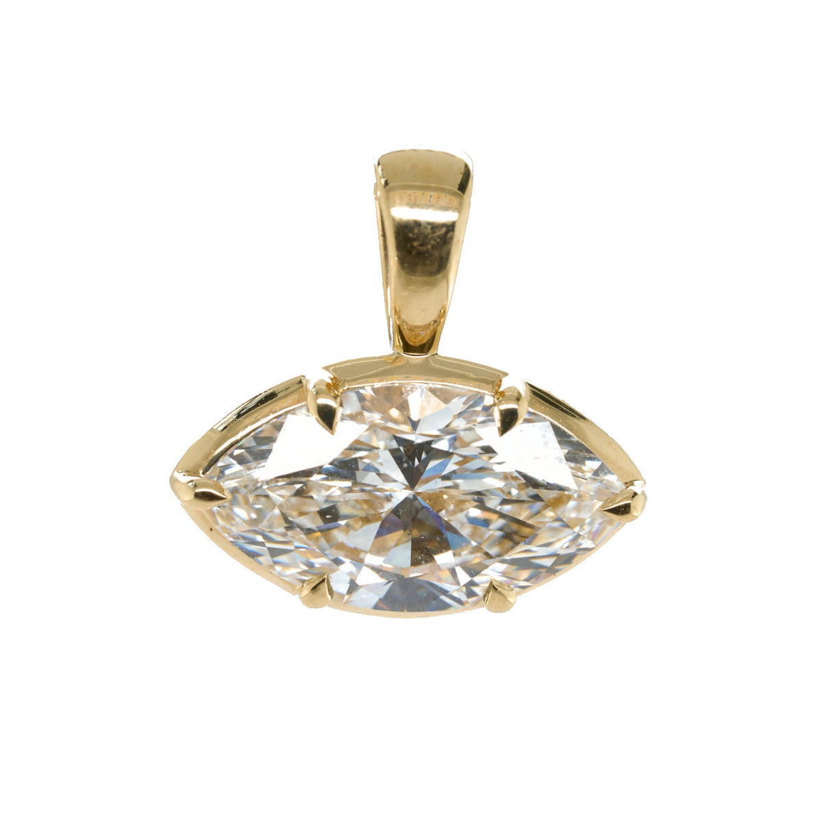 3.05 CTTW Marquise Lab-Grown Diamond Pendant in 14K Yellow Gold