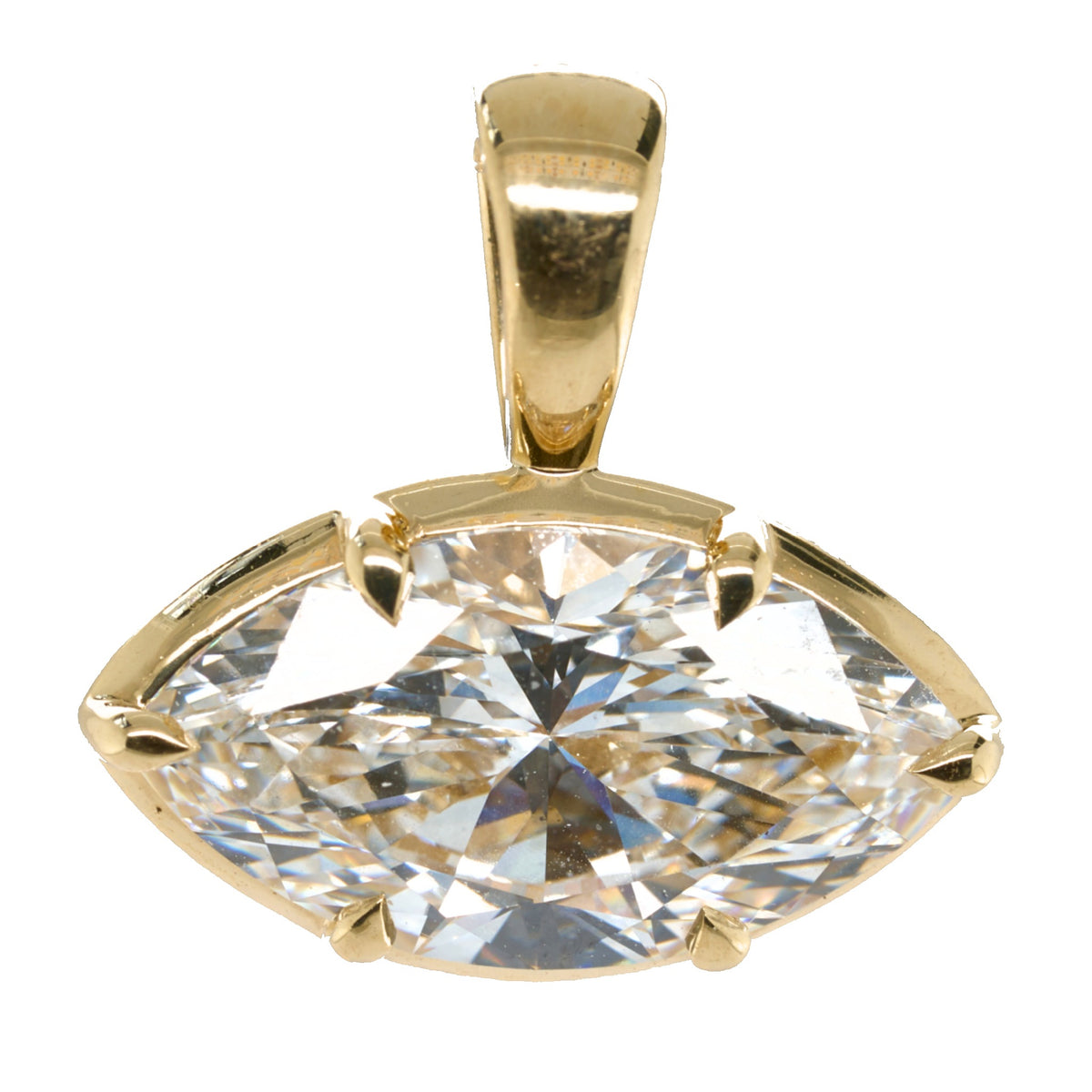 3.05 CTTW Marquise Lab-Grown Diamond Pendant in 14K Yellow Gold