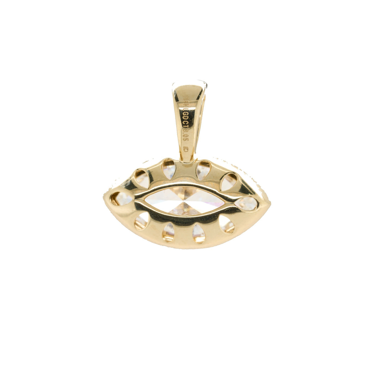 3.05 CTTW Marquise Lab-Grown Diamond Pendant in 14K Yellow Gold
