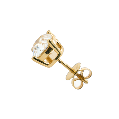 14K Yellow Gold Cushion Lab-Grown Diamond Stud Earrings, 4.08 CTTW