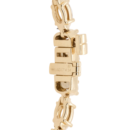 4.28 CTTW Marquise Lab-Grown Diamond Tennis Bracelet in 14K Yellow Gold, 7"