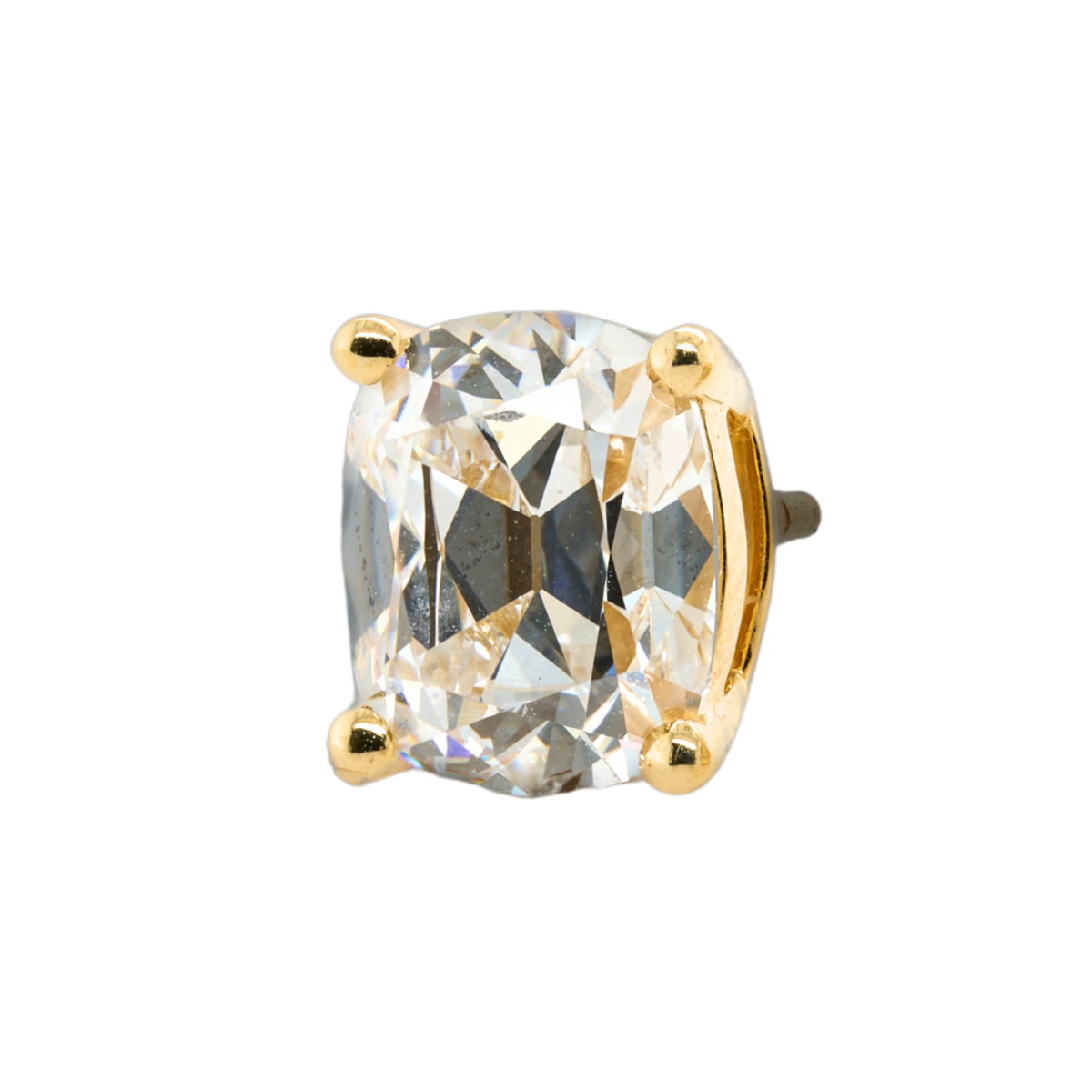 14K Yellow Gold Cushion Lab-Grown Diamond Stud Earrings, 4.08 CTTW