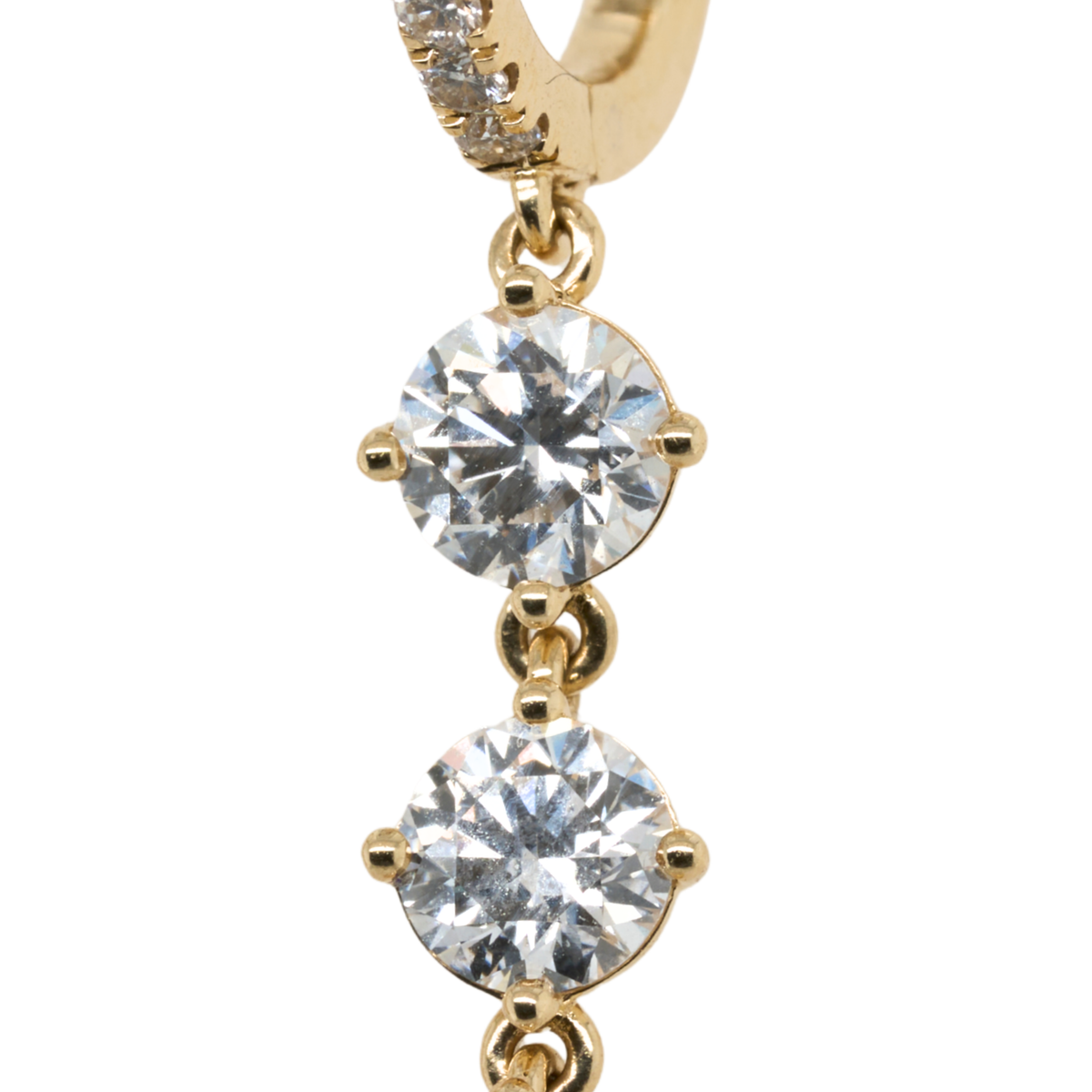 2.06 CTTW Round Lab-Grown Diamond Earrings in 14K Yellow Gold
