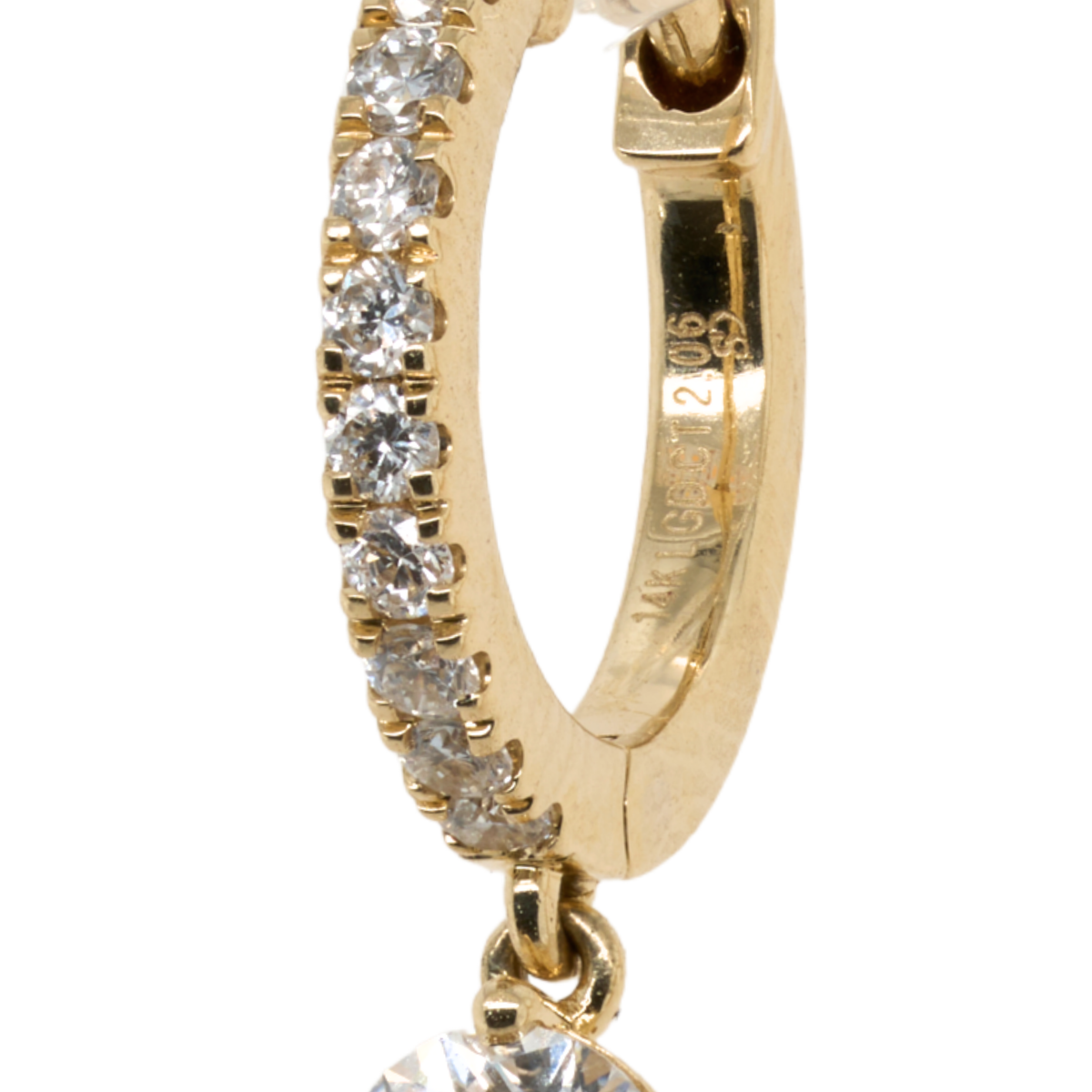 2.06 CTTW Round Lab-Grown Diamond Earrings in 14K Yellow Gold