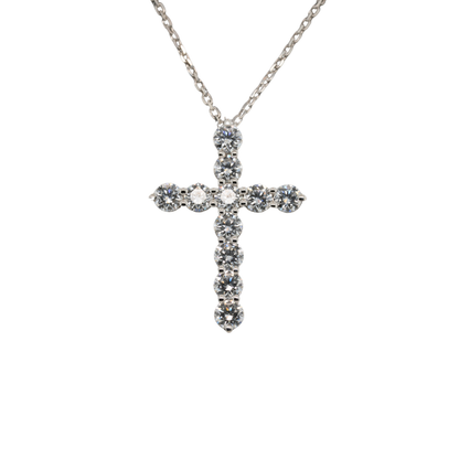0.97 CTTW Round Lab-Grown Diamond Pendant in 14K White Gold, 18"