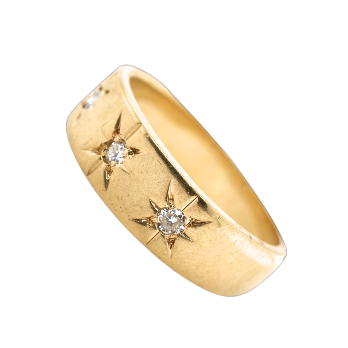 Round Natural Diamond Bezel Ring, 14K Yellow Gold, 0.06 CTTW